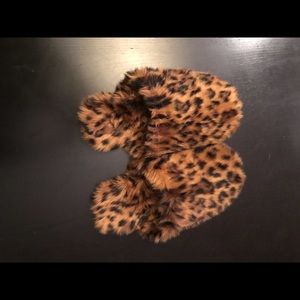 Brand new never worn J.Crew leopard slippers!